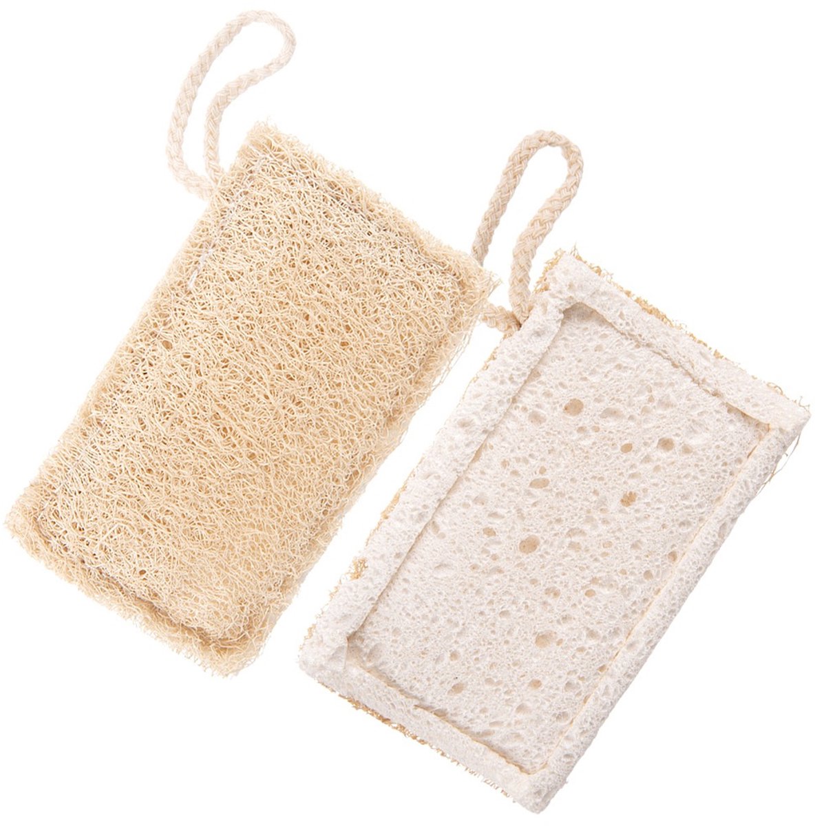 Schuurspons Natuurlijke 2 stuks - Scrub Spons - Schuursponsjes - Schuursponzen - Sponzen