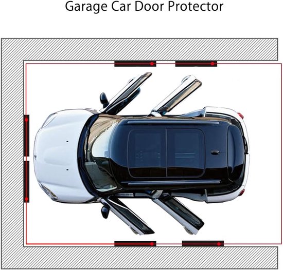 4 stuks Garage muurbeschermer - Garage wandbeschermer - garage muur bescherming - volledige bescherming EVA-schuim krasbestendige pads - garagebeschermers - geschikt voor magazijnparkeerplaatsen en smalle garages - 30*10*3cm — afbeelding 5