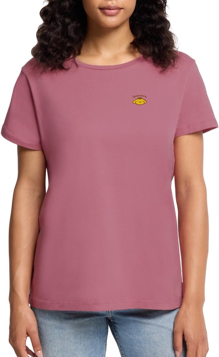 Pompompurin Geborduurd Portret Premium T Shirt Dames