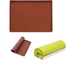 Siliconen bakmat voor cakedeeg - 30*40*0,8 cm - Bakmat voor Zwitserse rol - Deegmat - Ovenbakmat - Bakmat voor airfryer - Bakmat - Voor het uitrollen van deeg - Flexibel met opstaande randen - Kneedmat - Rechthoekige bakmat - Geschikt voor het bakken