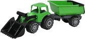 Plasto Tractor met Voorlader en Aanhanger Groen 57 cm - Speelgoedvoertuig - Complete Set - Grote Tractor - Realistisch Spelen - Stevig Kunststof - Gemaakt in Finland - Vanaf 1 Jaar