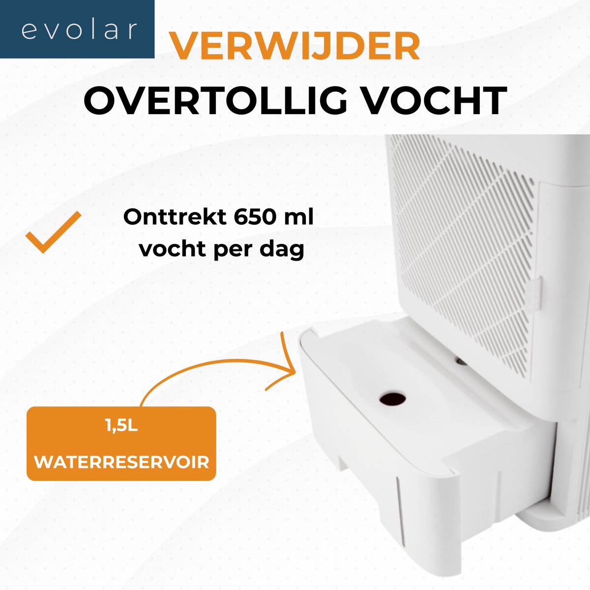 Evolar Luchtreiniger met HEPA-Filter en Ontvochtiger - 200 CADR m3/u - 2-in-1 - Air Purifier - EVO-DH65 — afbeelding 4