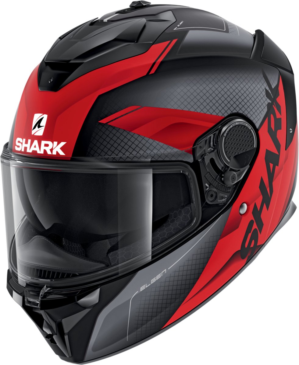Shark Spartan GT Elgen Mat Bcl. Micr. Zwart Antraciet Rood KAR Integraalhelm - Helm