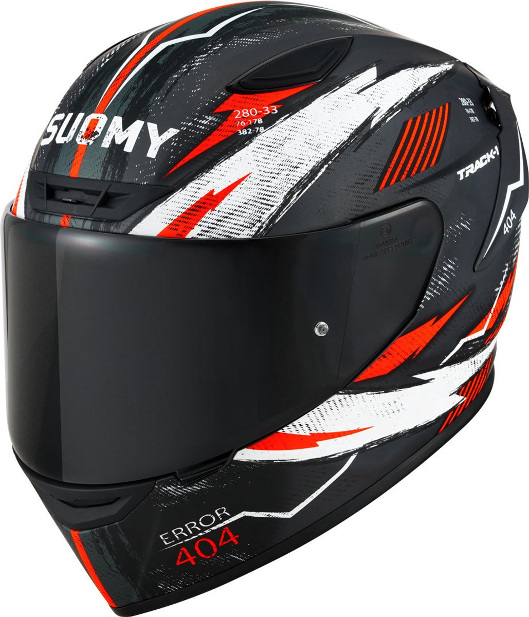 Suomy Track-1 404 2023 Grijs Zwart Rood Integraalhelm - Helm