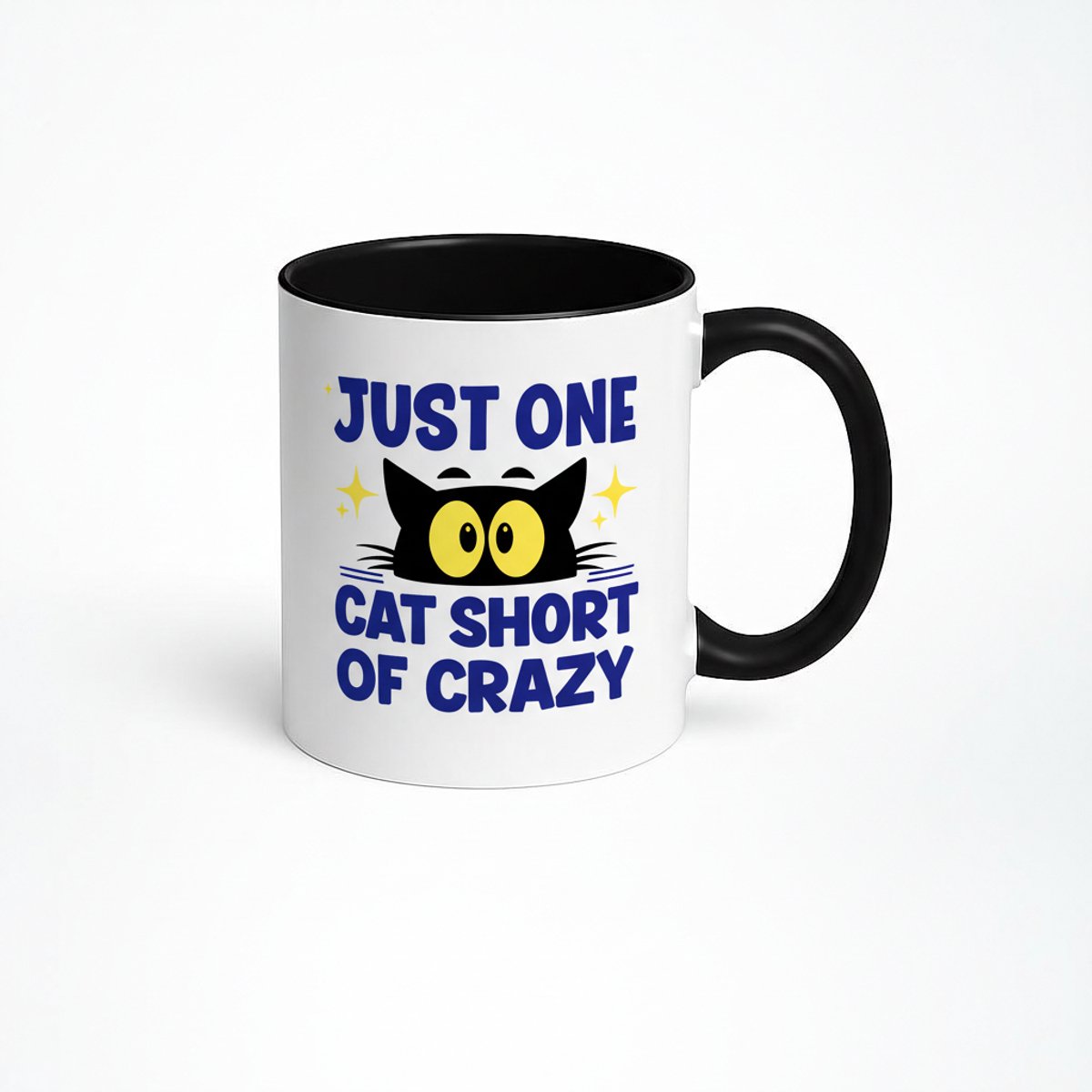 Grappige Kattenmok - Just One Cat Short of Crazy - Koffiemok Cadeau Idee