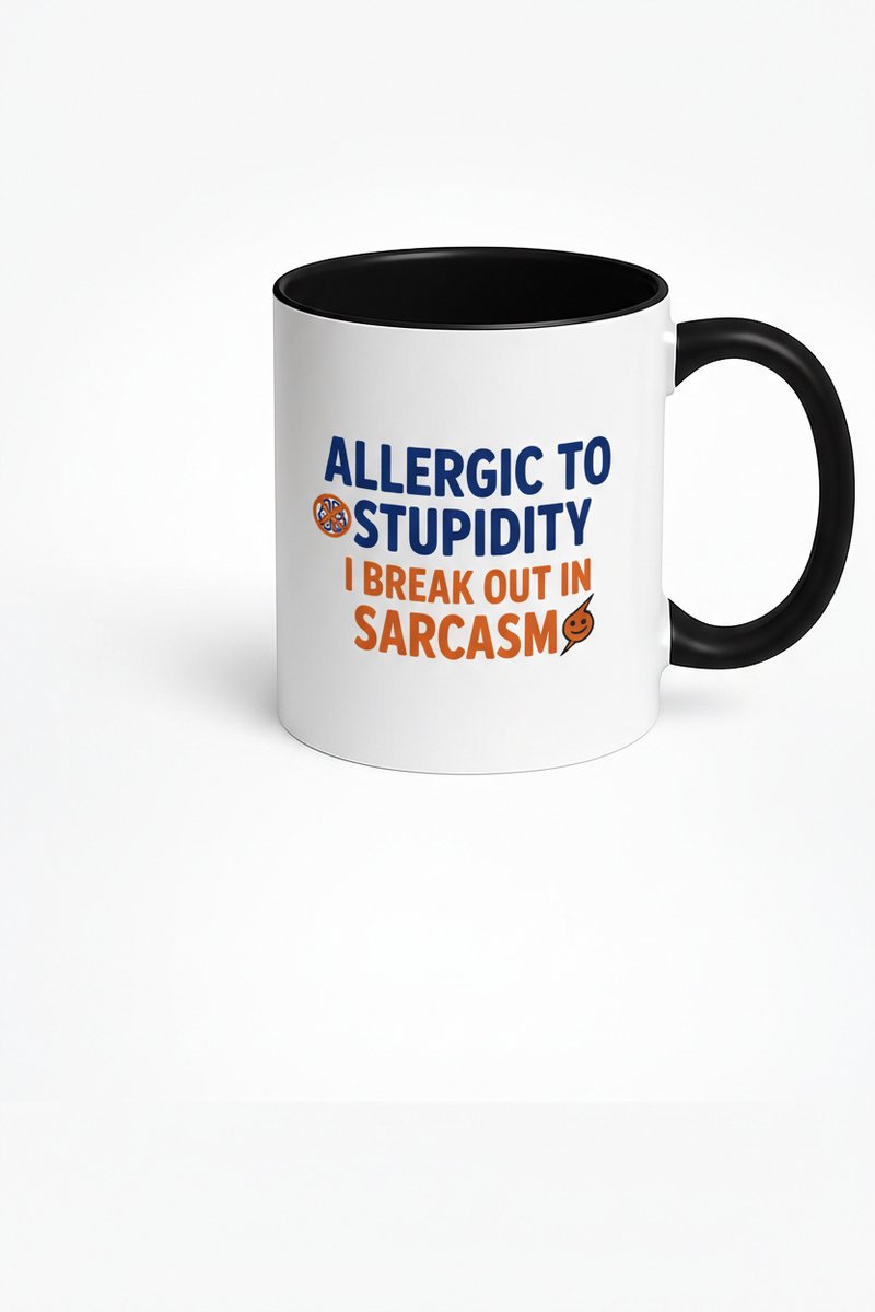 Allergic to Stupidity Mok - Grappige Koffiemok voor Sarcasm Lovers