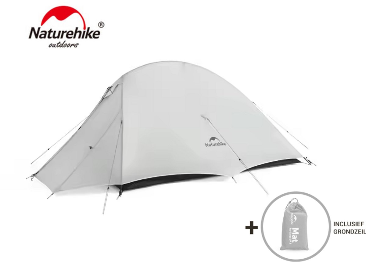 Naturehike® Cloud Up 1 UltraLight - 1 persoons tent - Ultra Lichtgewicht tent - Incl. grondzeil - 25D 1500MM - Outdoor - Waterdicht - Kampeertent - Trekkerstent - Koepeltent