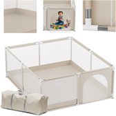 Tulano - Cozy 28 - Grondbox / baby box / kinderboeken - 180x200 cm - Voor binnen en buiten - beige - ademend gaas - EN71 gecertificeerd - 6 tot 36 maanden - Beige