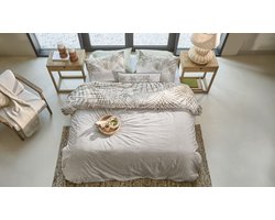 Rivièra Maison Palm Shade dekbedovertrek - Lits-Jumeaux XL - 260 x 200/220 cm - Naturel