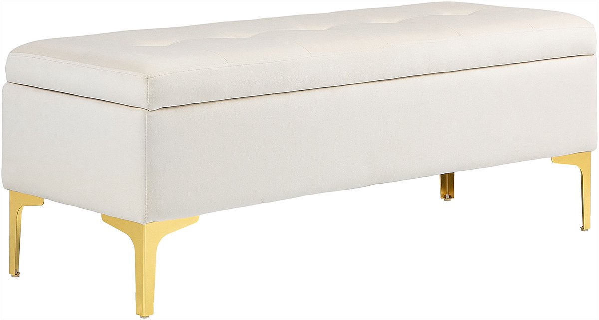 Bank Met Opbergruimte, Draagvermogen Tot 120 kg, 120x44x44,5 cm, Beige