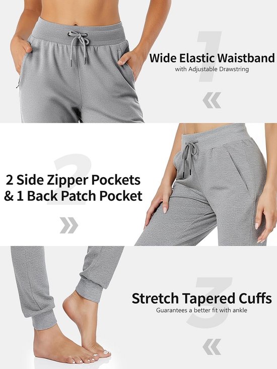 Comfortabele Katoenen Joggingbroek voor Dames met Ritssluiting Zakken en Trekkoord — afbeelding 4