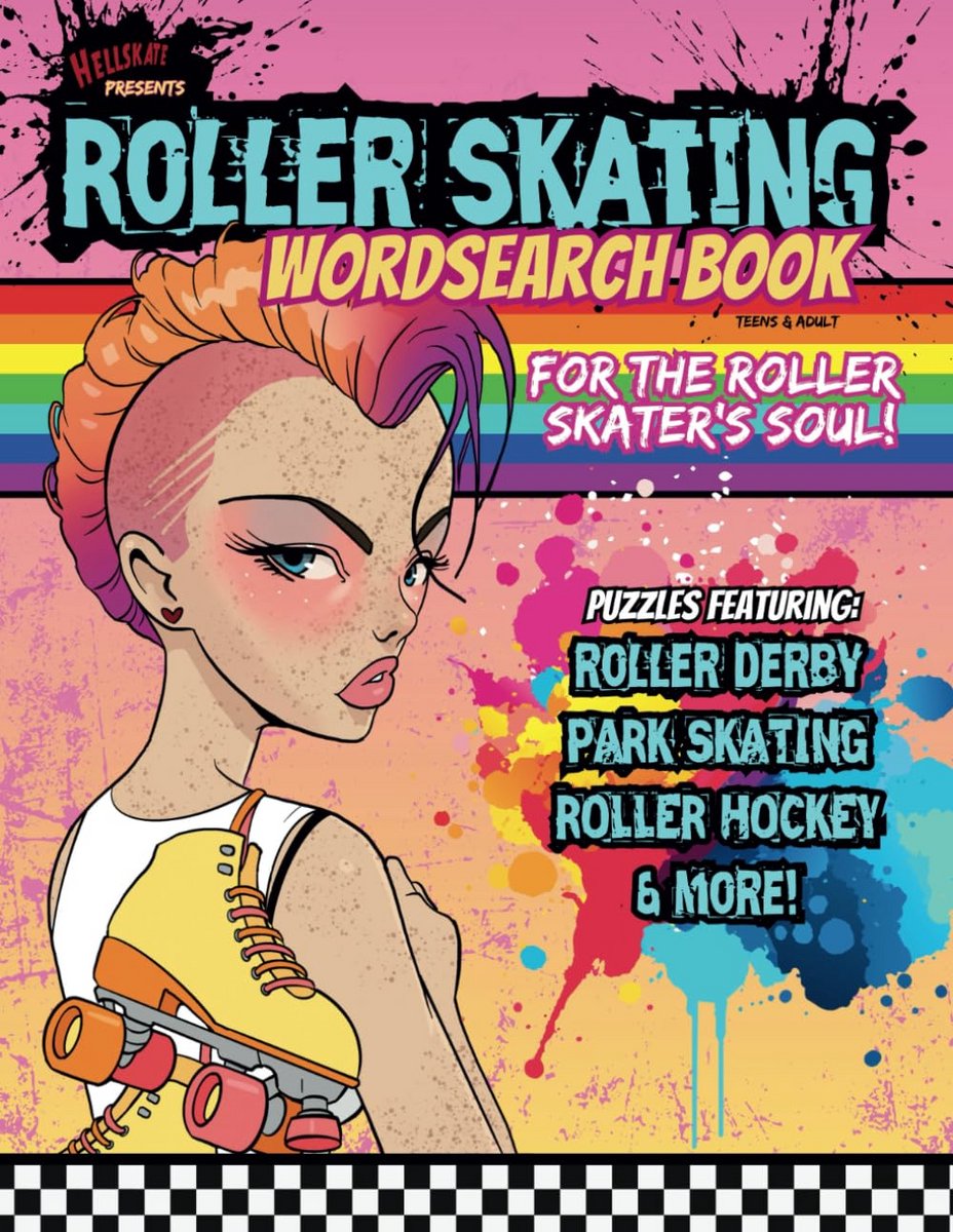 Woordzoekpuzzelboek Vol Pieten met Roller Skating Thema