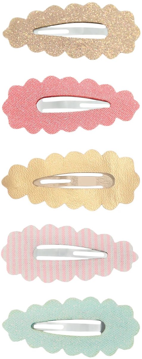 Mimi & Lula - 5-pack Scalloped Edge Mini haarclipjes