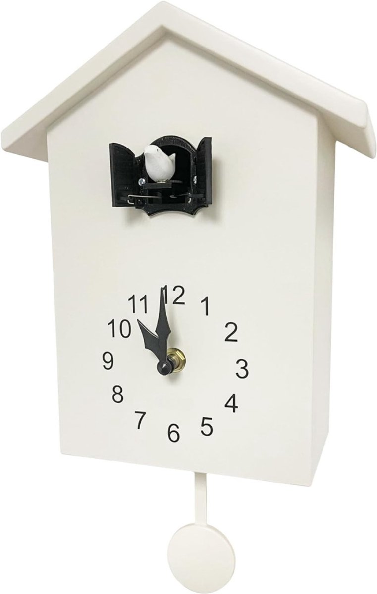 REN® Koekoeksklok Modern - Koekkoeksklok - Koekoeksklokken – Wandklok - Cuckoo Klok - Wit - 20 cn x 4 cm x 25 cm