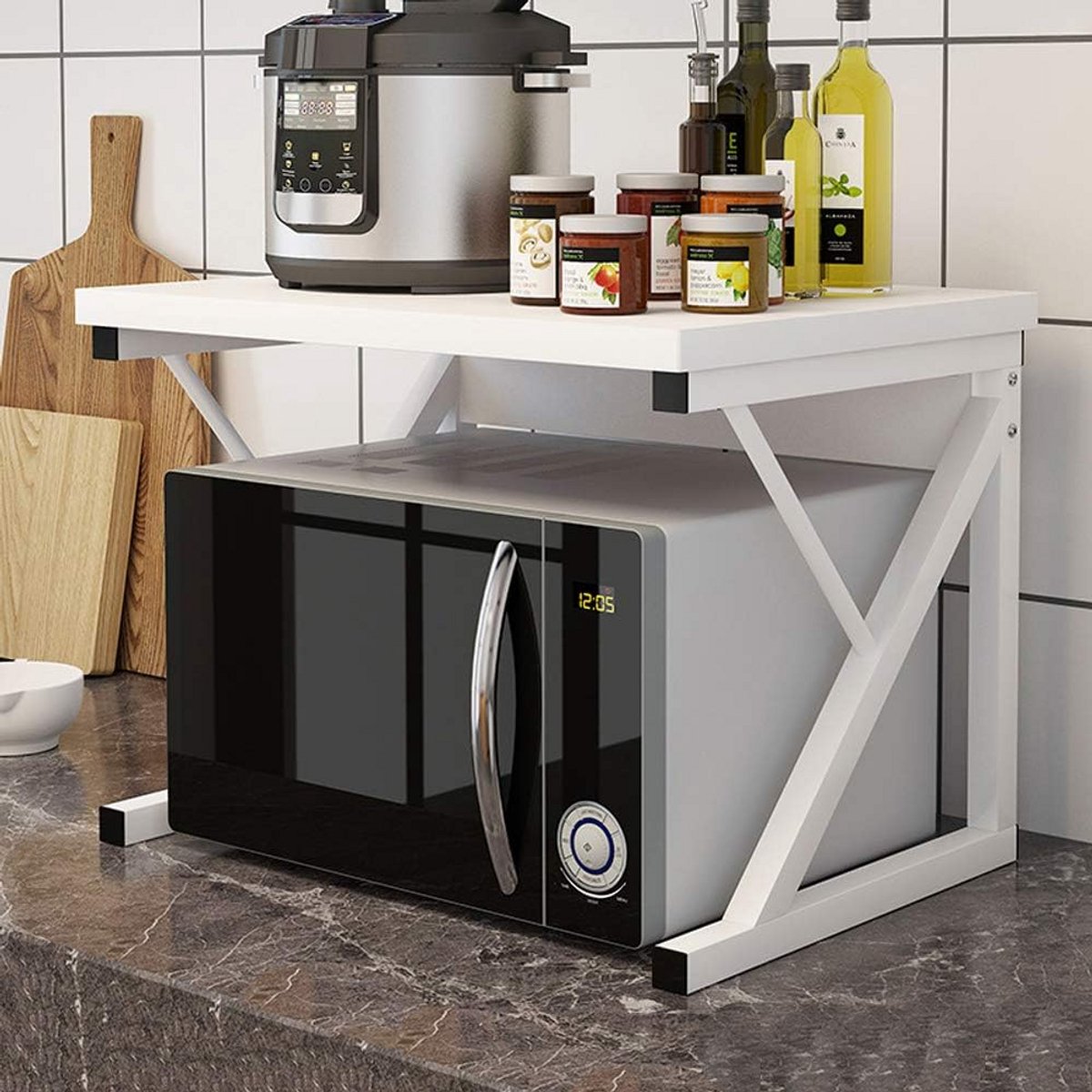 Keukenrek met Magnetronplank en Opslag voor Oven en Overige Apparatuur