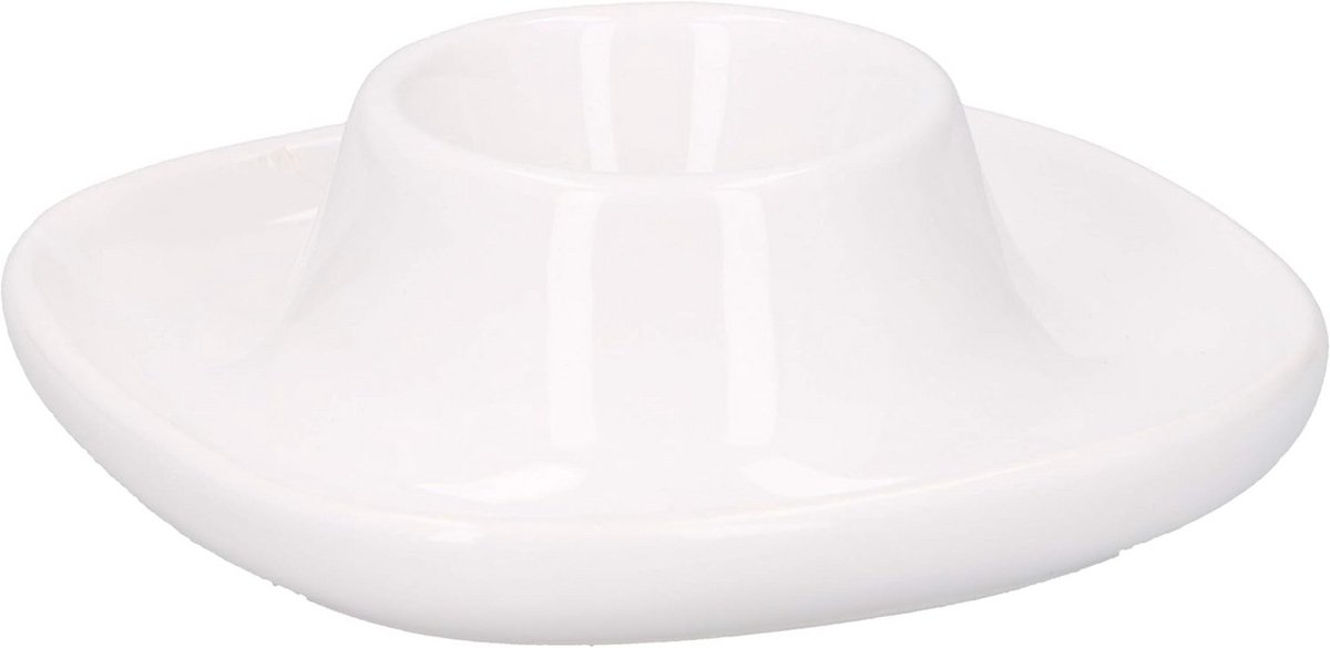 Set van 10 witte eierdopjes van porselein
