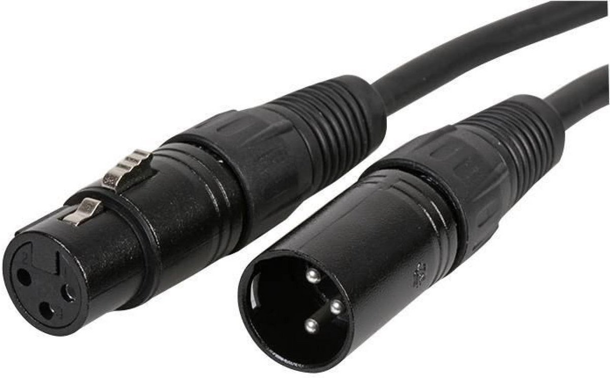 XLR Microfoon Kabel 3-Polig Mannelijk naar Vrouwelijk 0.3 Meter Zwart
