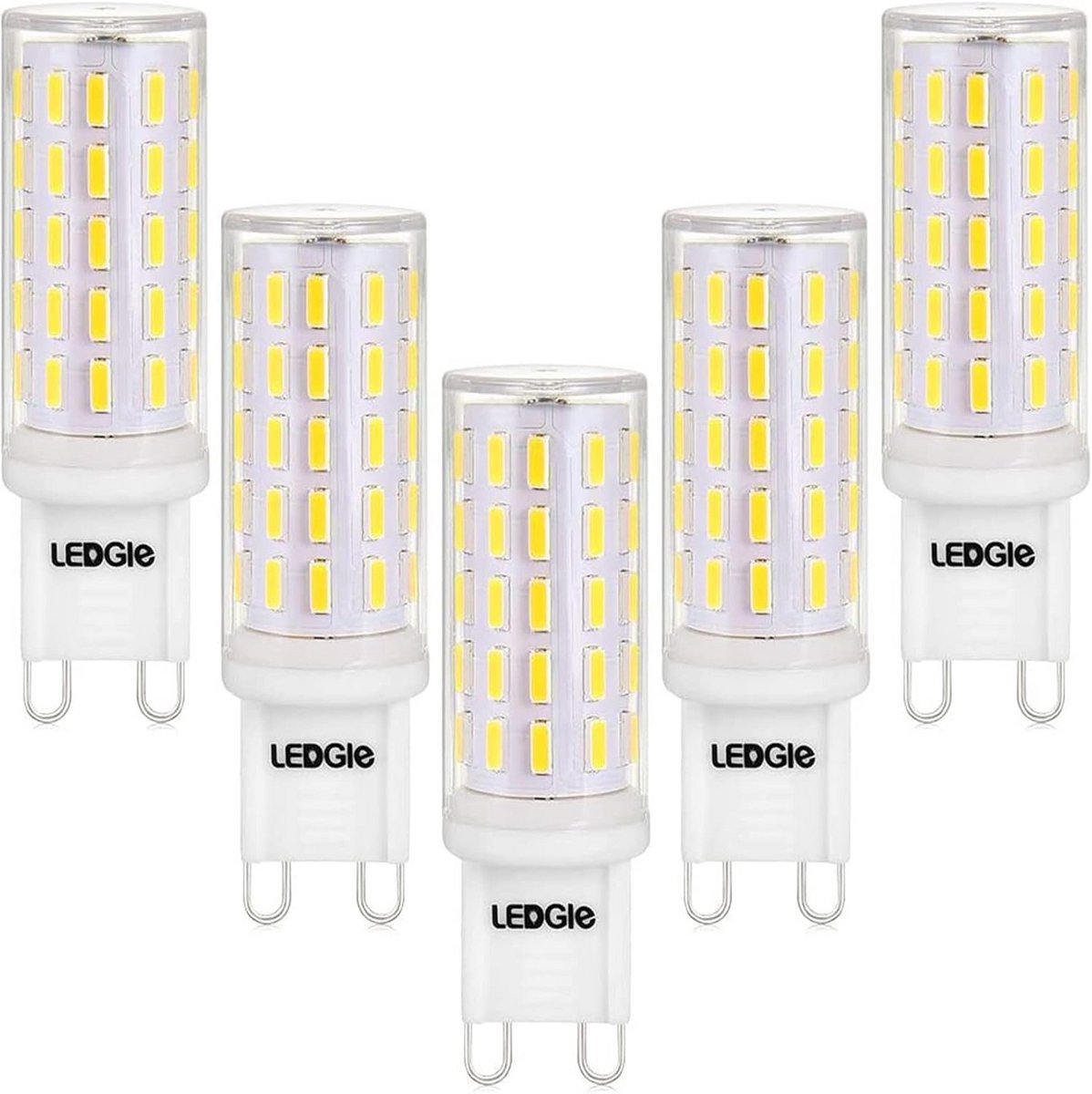 5-Pack G9 LED Lampen 6W Koud Wit 6000K Vervangt 60W Halogeen Niet Dimbaar