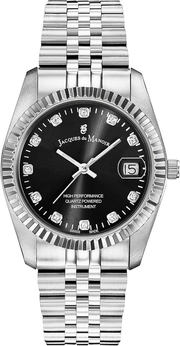 Dameshorloge Analoog Quartz Zilver RVS Band Datumweergave 36mm