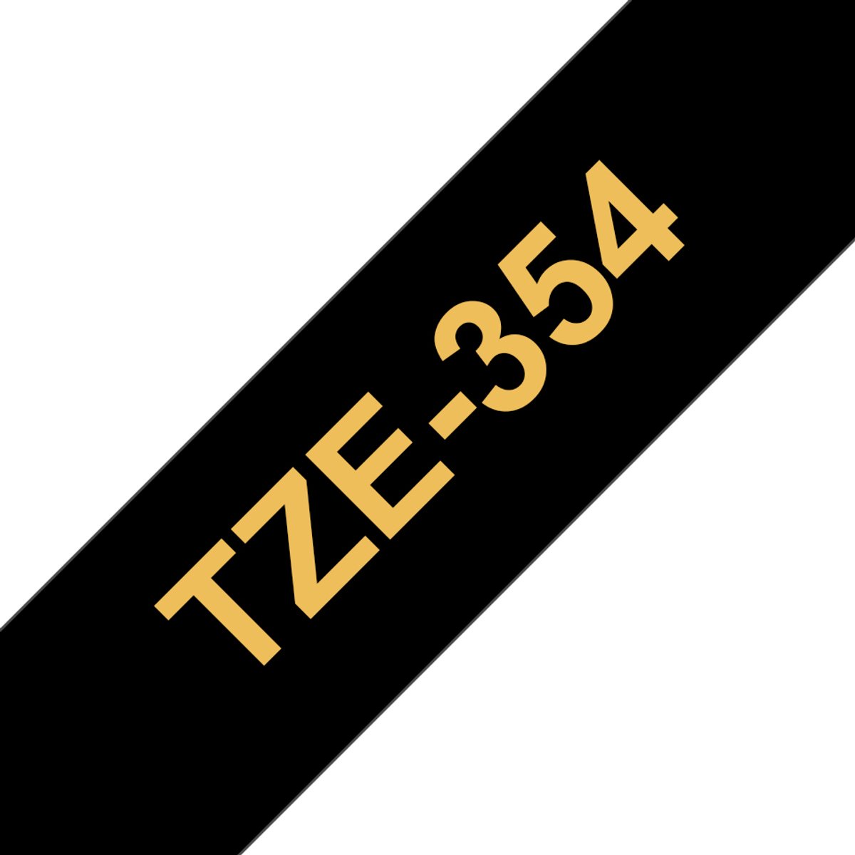 Brother Gloss Laminated Labelling Tape - 24mm, Gold/Black