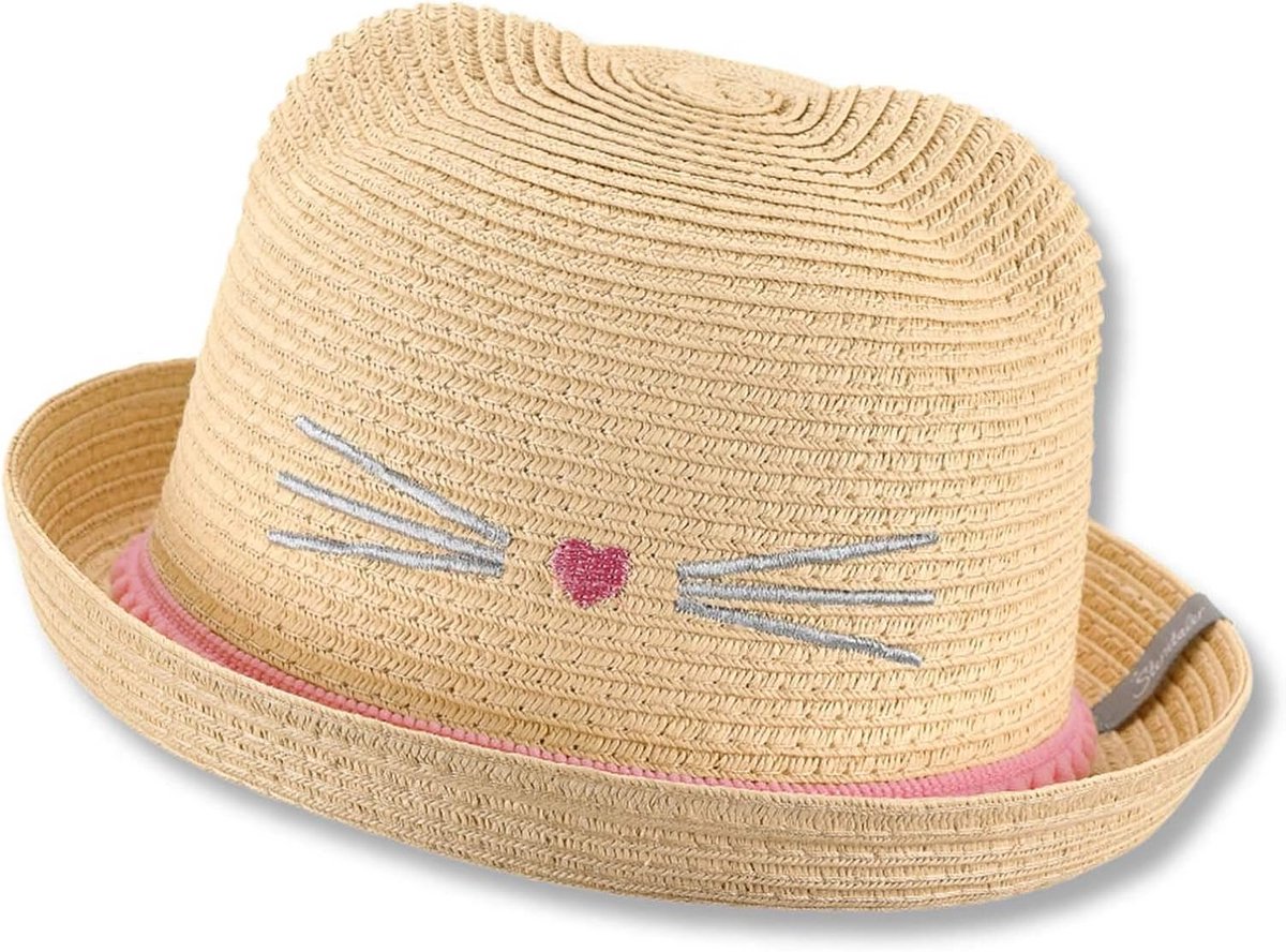 Zomerstrohoed voor baby meisjes met decoratieve band