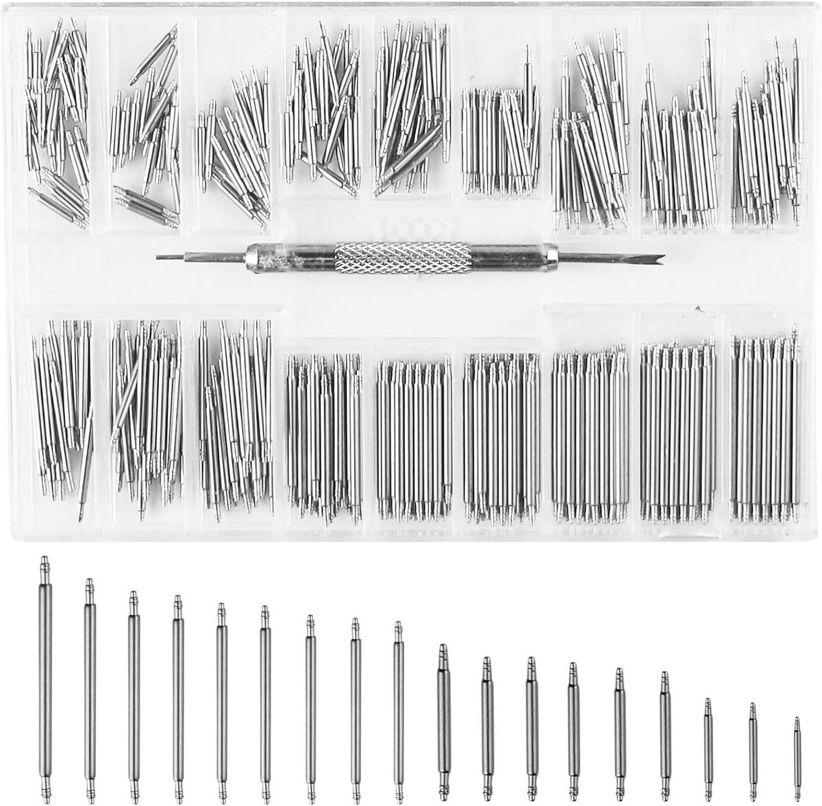 360 Stuks Horlogeband Pinnen Set Roestvrij Staal Reparatiegereedschap