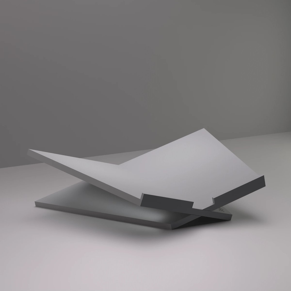 3d-gezellig Grote Boekenstandaard - Boekensteun - Boekenhouder - Book Holder - 47*31,5*12 cm - Grijs - 100% gerecycled PLA (bioplastic)