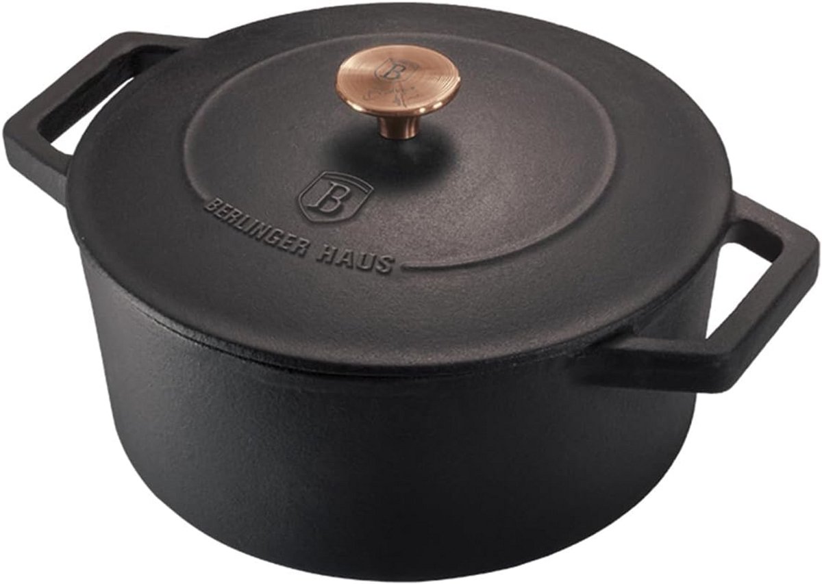 Gietijzeren Ovenschaal 20 cm Zwart Voor Oven en Tafel