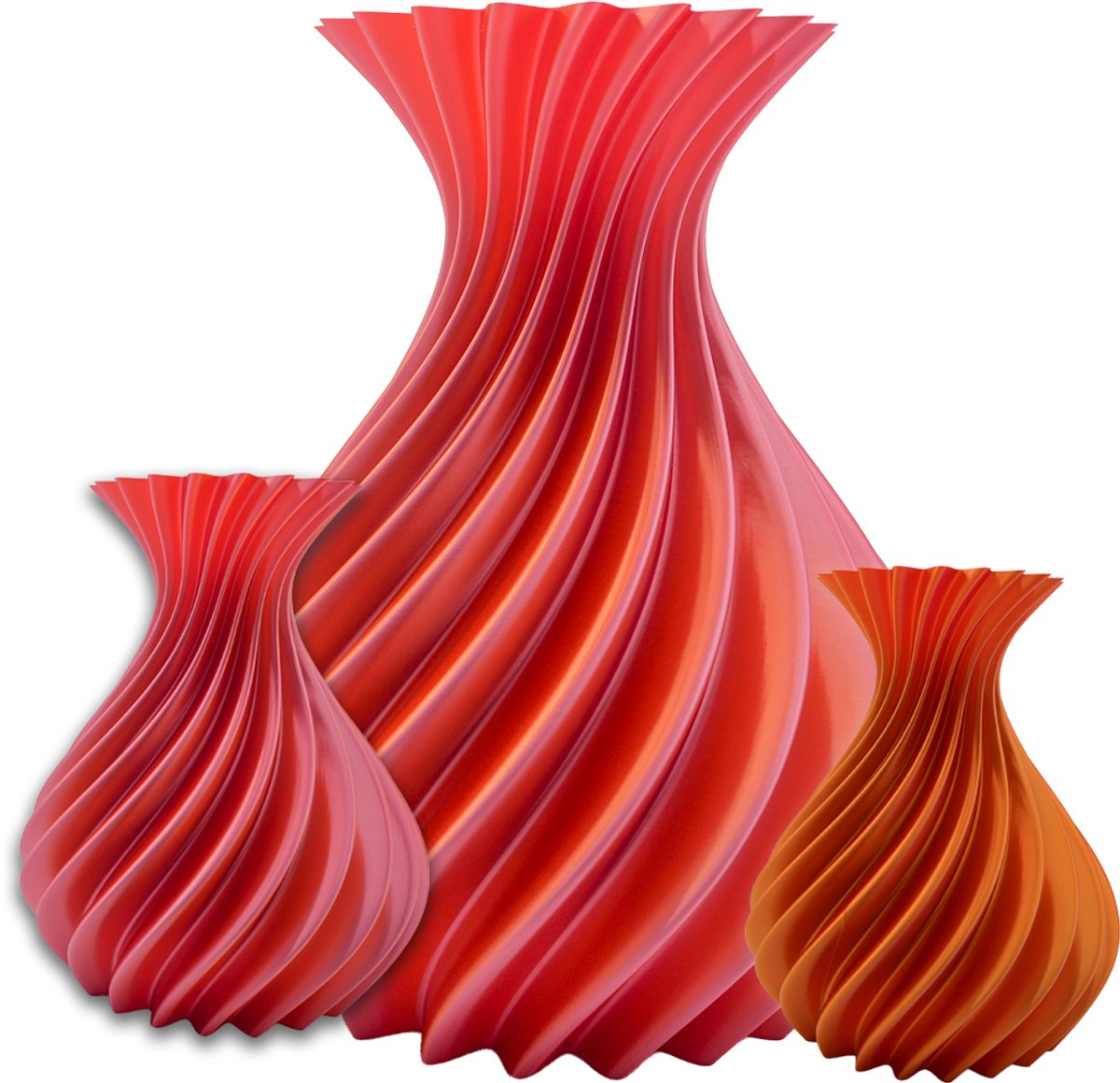 Lovora Veluro design vaas – Decoratieve vaas - Roze / Goud - 3d geprinte vaas – geschikt voor droogbloemen - 25CM