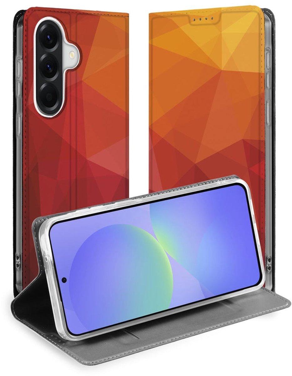 Book Case Samsung Galaxy A37 Polygon Red