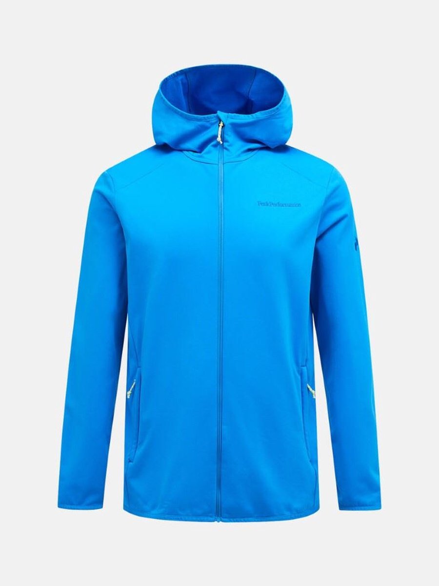 Light Zip Hood Fleece Heren Brilliant Blauw