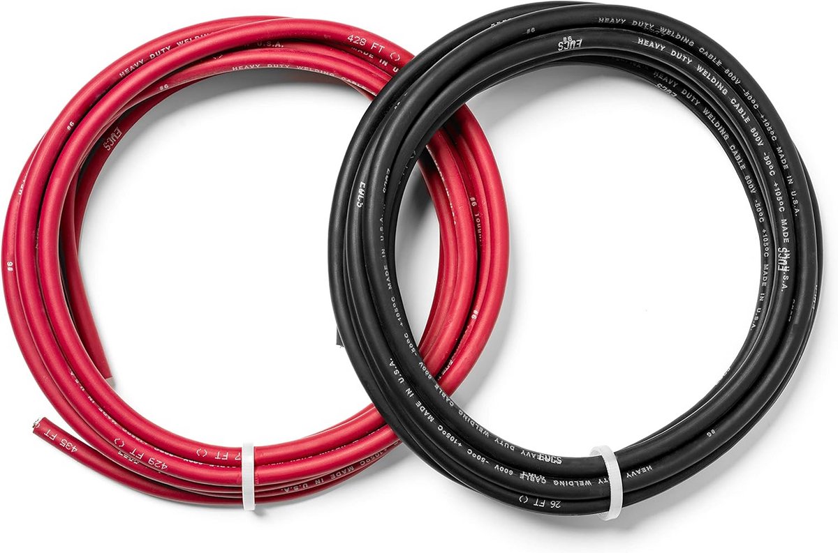 Extra Flexibele 6 Gauge Stroomkabel Set 3 Meter Zwart en Rood
