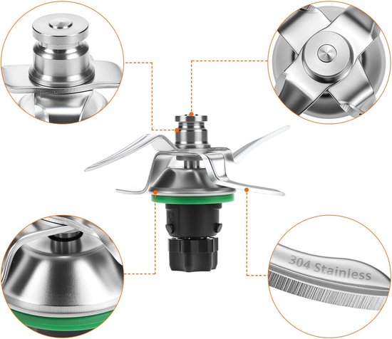 Mixmes voor Keukenmachine Roestvrij Staal met Afdichtring Geschikt voor Thermomix van Merkloos — afbeelding 3