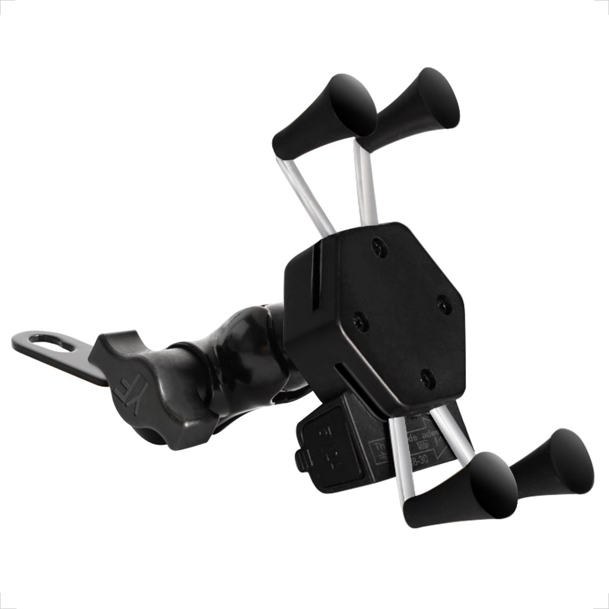 Universele Motorfiets Telefoonhouder met 360° Rotatie en USB Oplader