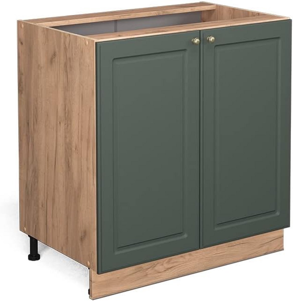 Keukenkast Onderkast 80 cm Landhuis Stijl Groen met Plank