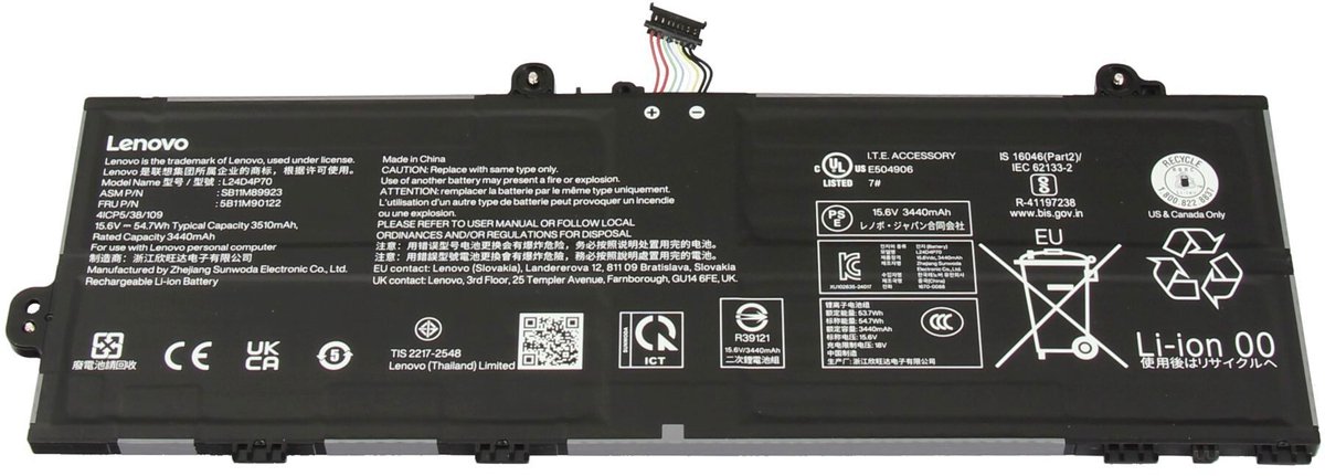Lenovo 5B11M90123 Batterij - 54,7Wh