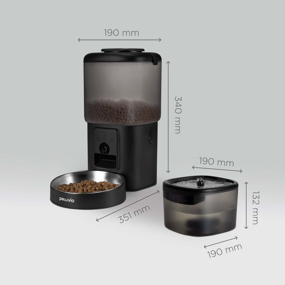 Peluvio Feast Voerdispenser met Camera & Drinkfontein – 4,5L Automatische voerbak kat met App – 3MP Night Vision – 2,5L Waterfontein met Filters – WiFi – 5 Maaltijden per Dag – RVS Bak – Noodvoeding op Batterij thumbnail 7
