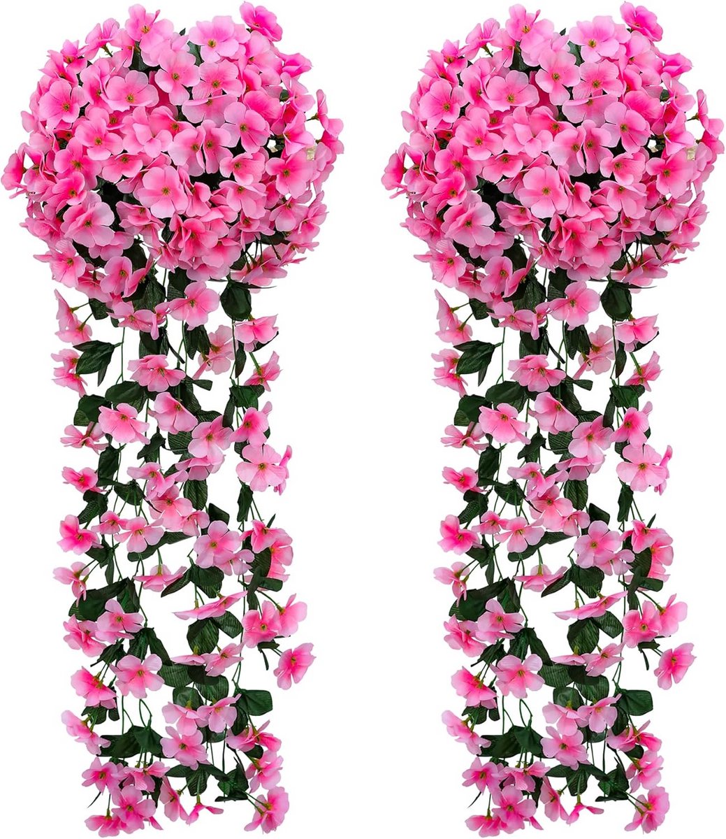 Lange Wisteria Slinger Nep Bloemen – Roze Hangplant voor Decoratie