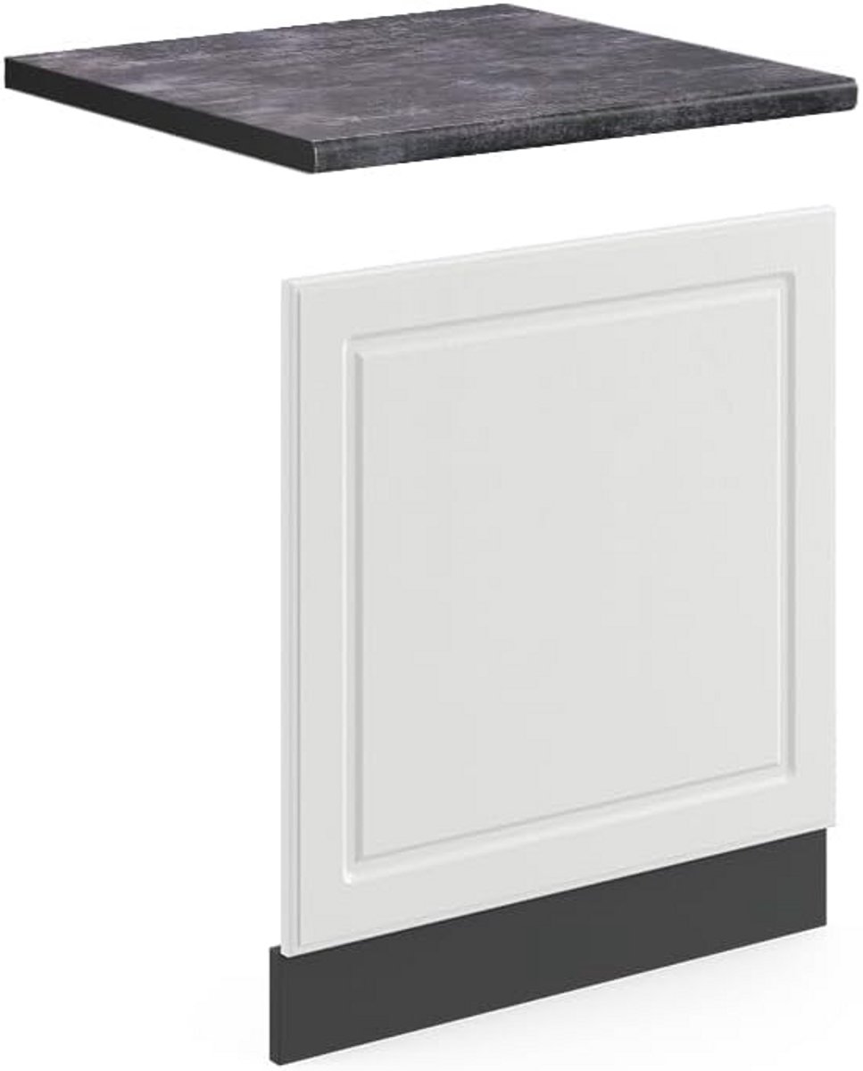 Keuken Onderkast Paneel Wit Landhuis Antraciet 60 cm Modulair Systeem