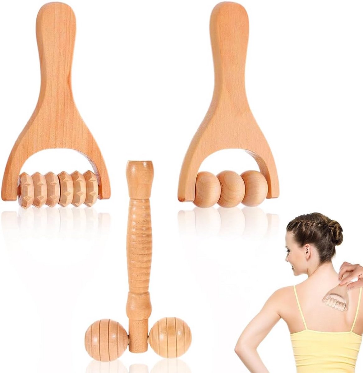 Houten Beenroller voor Massage en Cellulitisbehandeling