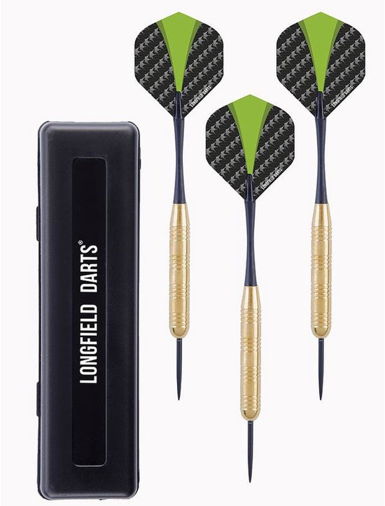 Longfield darts dartpijlen - 6x - messing - 23 gram - incl. etui - darten - sport en spel van Merkloos — afbeelding 4