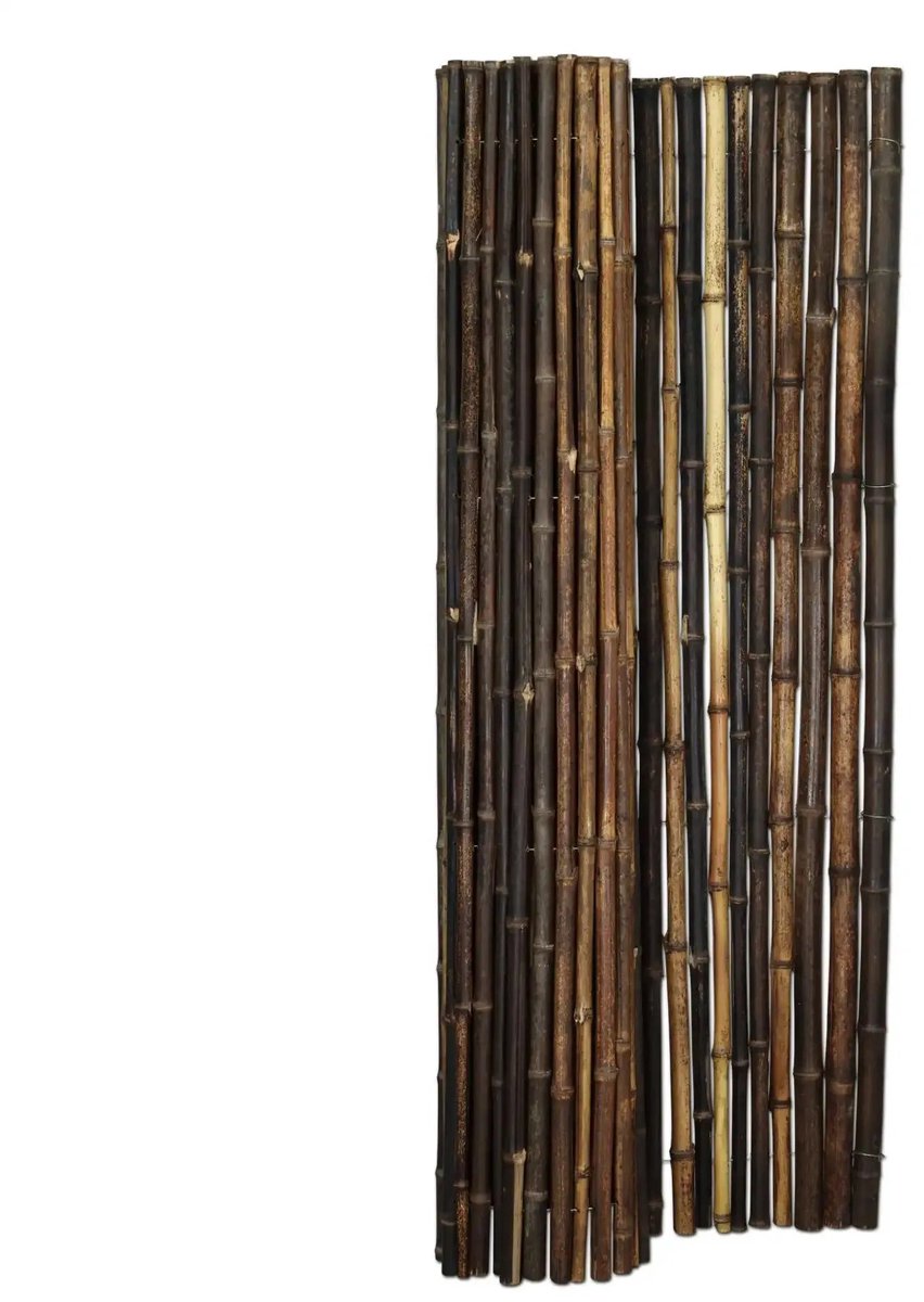 Masters of Bamboo® Bamboemat Large - 180 x 150 cm - Zwart - Bamboe schutting op rol - Bamboe mat