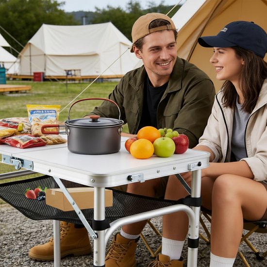 Campingtafel - 60x60x40 cm - wit — afbeelding 2