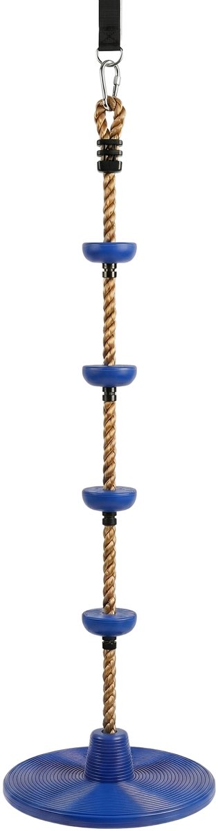 JAXY Schotelschommel - Klimtouw Schommel met Knopen - Kinderschommel Buiten - Buitenspeelgoed - Schommelzitje - Blauw — afbeelding 2