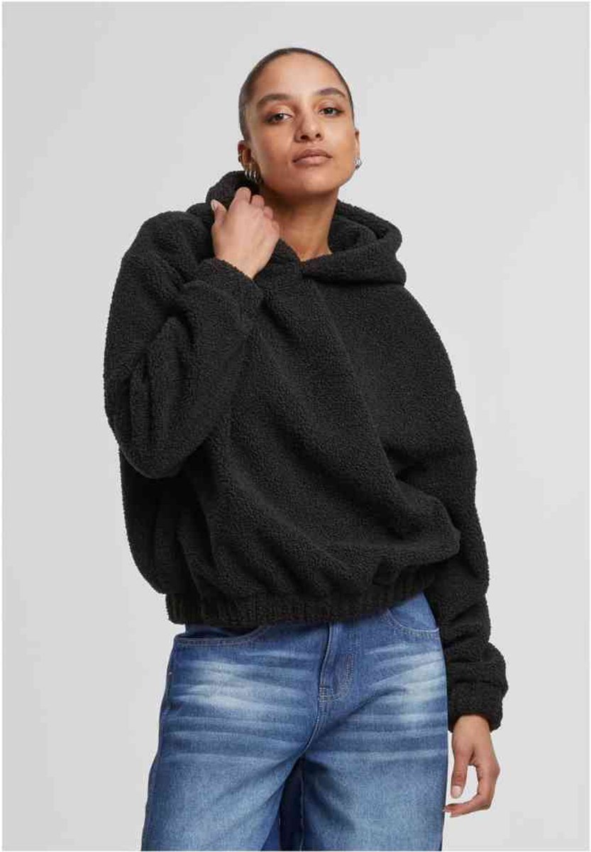 Urban Classics Oversized Bonded Sherpa Hoodie/trui 5XL Zwart