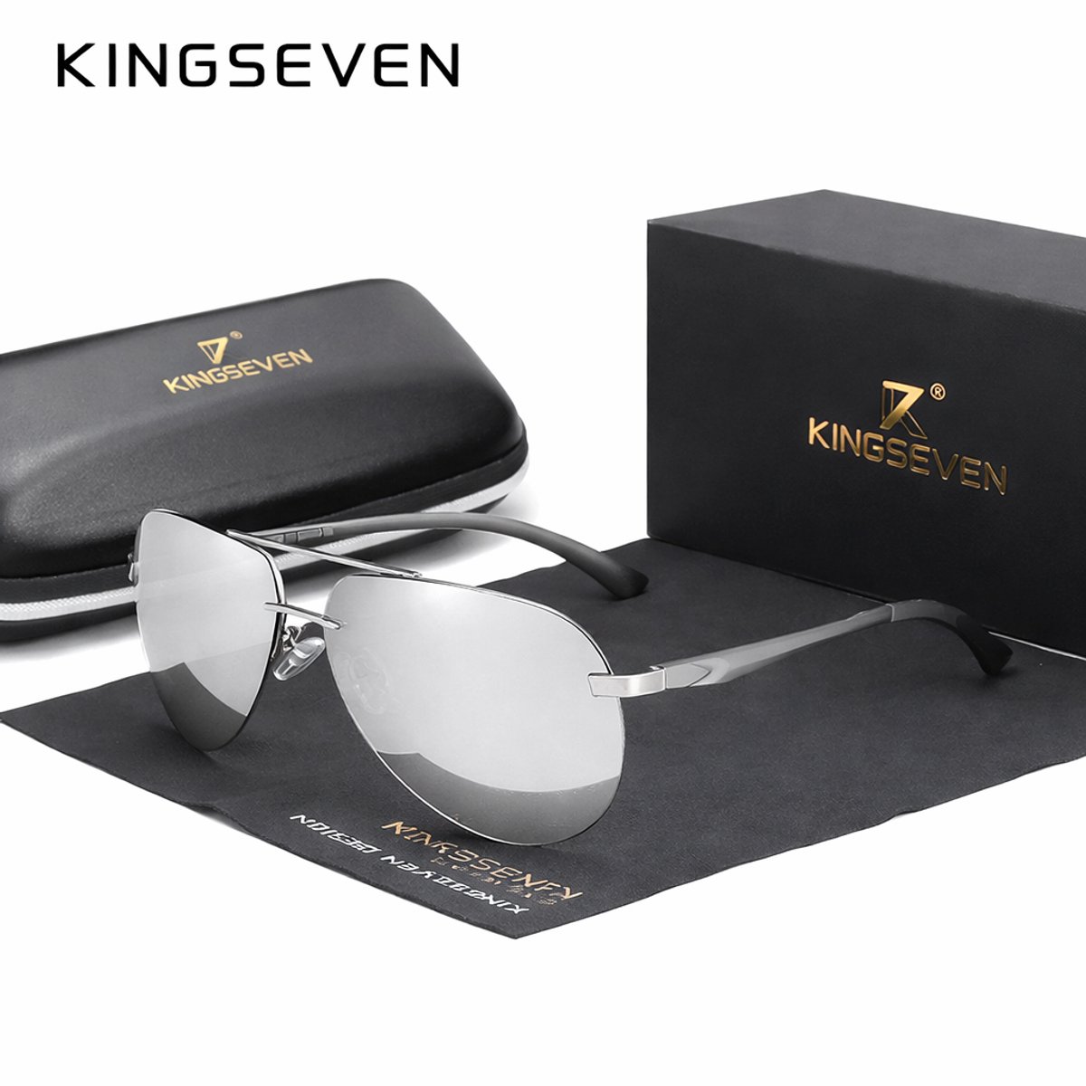 KingSeven Air - Pilotenbril met open montuur - UV400 en polarisatie filter - Z71