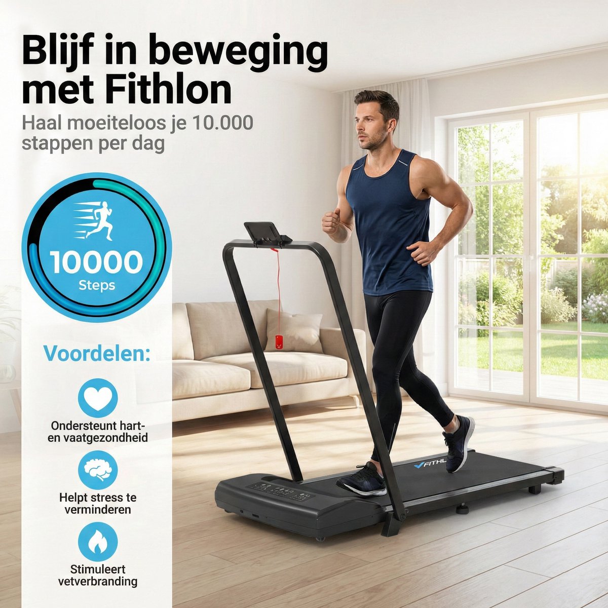 Fithlon Xfold Loopband 12km/u Inklapbaar met Bluetooth - afbeelding 2