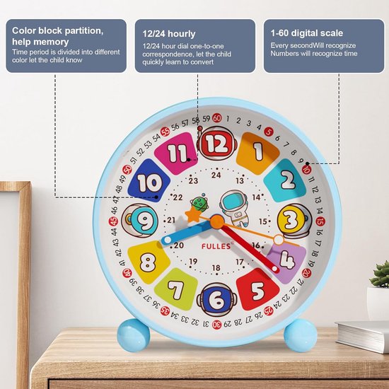 Stille Kinderwekker met Lichtgevend Display en Analoge Wijzerplaat - Voor Jongens en Meisjes — afbeelding 4