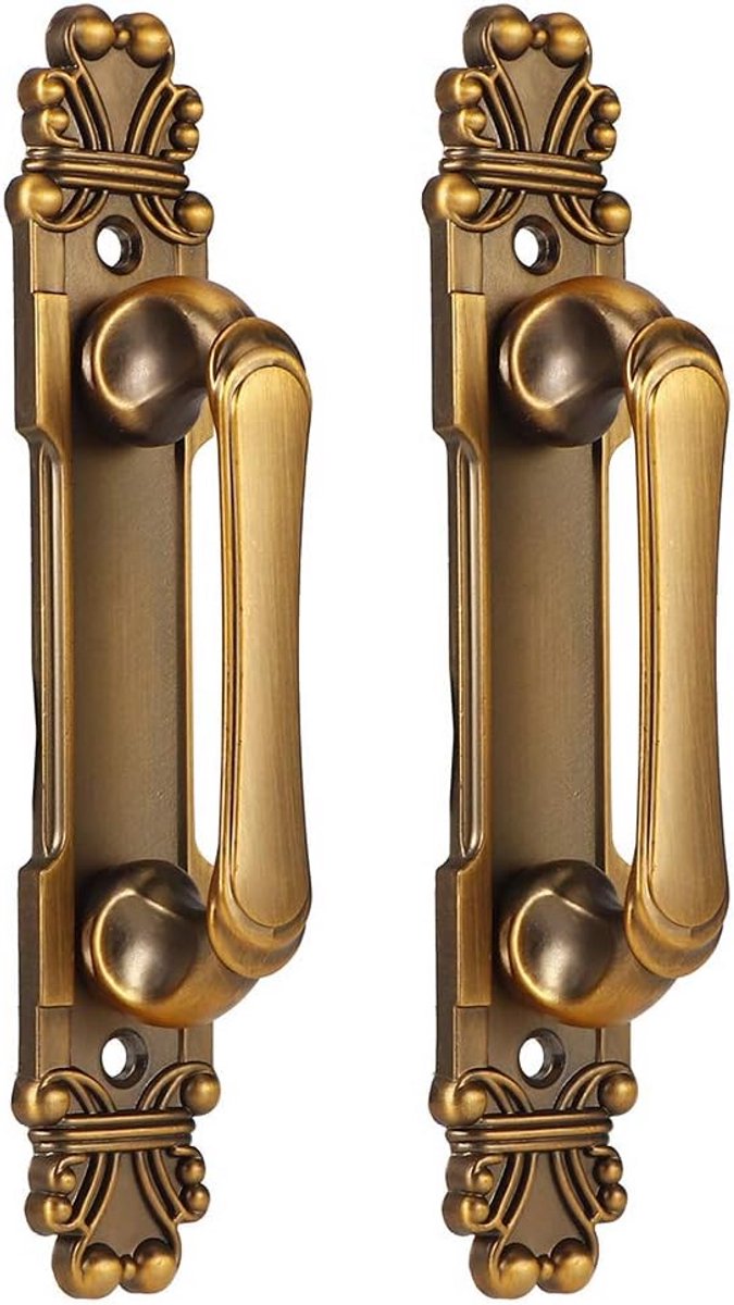 Set van 2 Antieke Deurgrepen Zinklegering voor Kast en Lade - Decoratieve Meubelbeslag