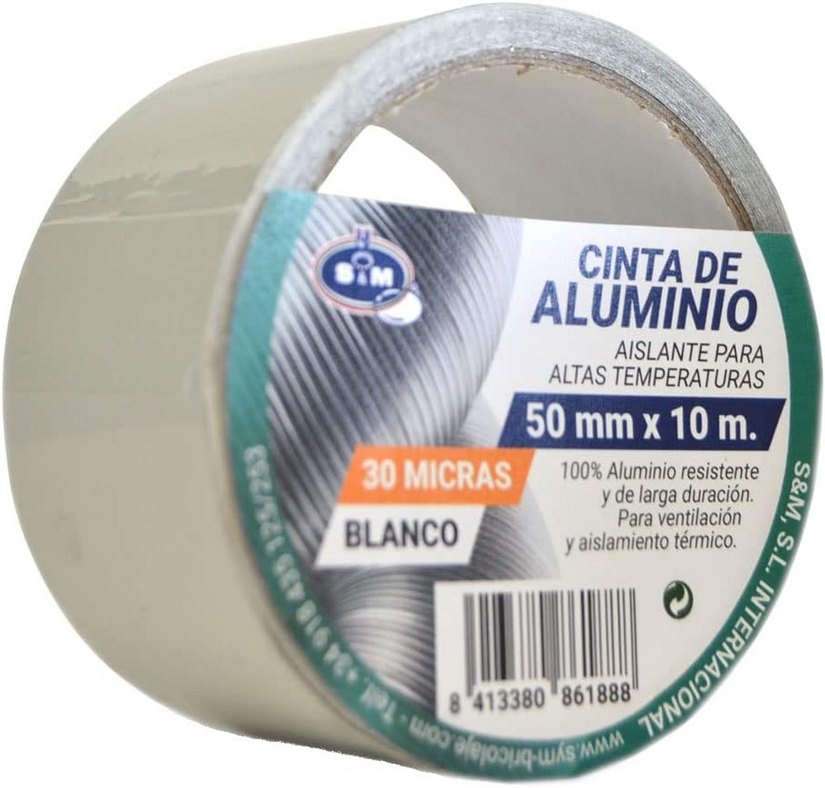 Aluminium Tape Wit 50mm x 10m - Hittebestendige Afdichtband voor Isolatie en Ventilatie